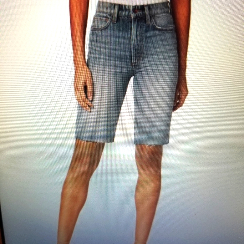 Cutoff Denim Bermuda Shorts